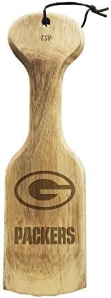 ניקוי גריל BBQ של NFL - מנקה מגרד עץ טבעי של - מגרש מברשות גריל בטוח לשימוש - מתנה אידיאלית למאוורר