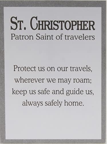 פטרון סנט כריסטופר הקדוש של מטיילים קסם כיס עם כרטיס סיפור