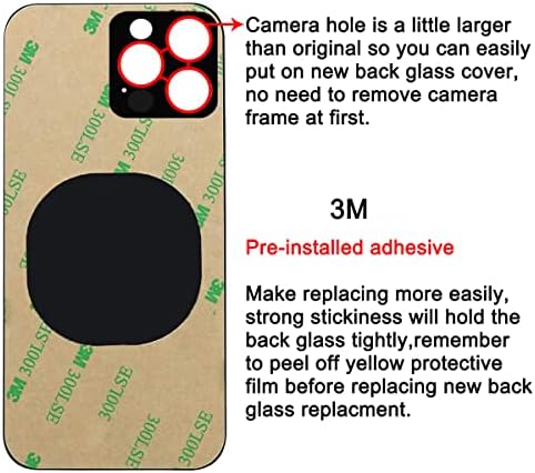 החלפת זכוכית אחורית אחורית לאייפון 12 פרו 6.1 אינץ ' עם ערכת כלים לתיקון