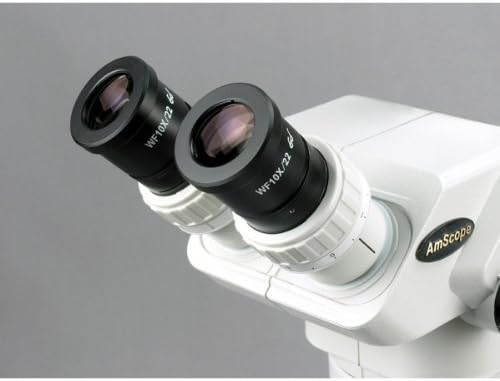 מיקרוסקופ זום סטריאו משקפת מקצועי של אמסקופ זם-3ברץ, עיניות פי 10, הגדלה פי 3.35 פי 90, מטרת זום פי 0.67