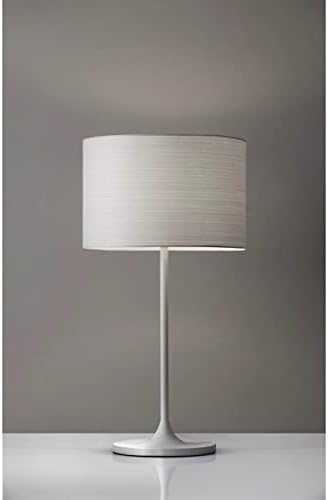 ADESSO 6236-02 מנורת שולחן אוסלו, 22.5 אינץ ', 60 וולט ליבון/13W CFL, מתכת לבנה, מנורת שולחן אחת