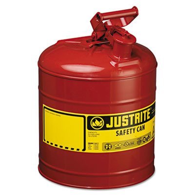 JUSTRITE 7150100 סוג I בטיחות פחית עם ידית ההדק עבור דליקים, 11.75 קוטר חיצוני, 16.875 גובה, 5 גל, פלדה, אדום
