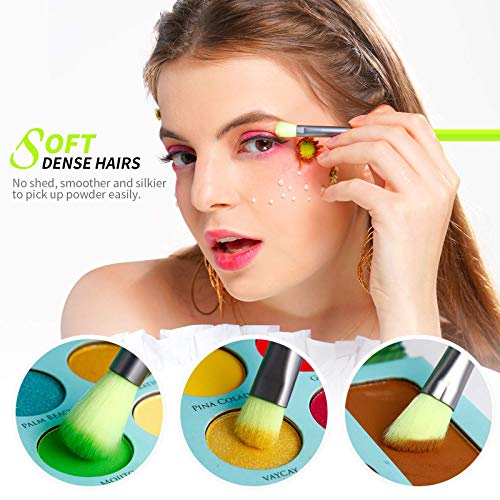 מברשות איפור של Docolor SET מנקה +מברשות איפור עיניים של 15 חלק, שערות סינתטיות רכות עיניים מקצועיות צלליות מברשת