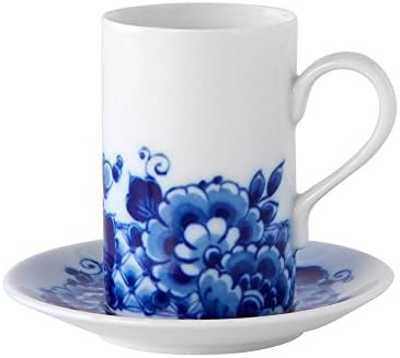 ויסטה אלגרה פורצלן כחול מינג סט של 4 קפה כוסות ותחתיות