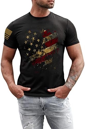 4 ביולי חולצה גברים אמריקאי דגל גרפי טי עצמאות יום חולצות חג קצר שרוול פטריוטית חולצות חולצות