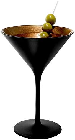 סטולזל לאוזיץ אולימפיה גרמנית עשויה כוס מרטיני שחורה וכסופה, סט של 2