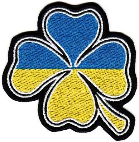 תלתן ואוקראינה דגל רקמה תומך טלאי טלאי מורל של וו ולולאה
