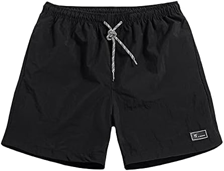 מכנסי קיץ של Beuu Mens Shortstring מותניים אלסטיים מכנסיים קצרים מזדמנים בני נוער נמתחים אימון בגדי רחוב רזה
