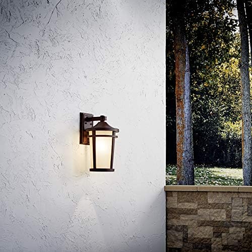 Kichler Atwood 17.75 1 אור קיר חיצוני אור עם ערפל אור ואבן חומה