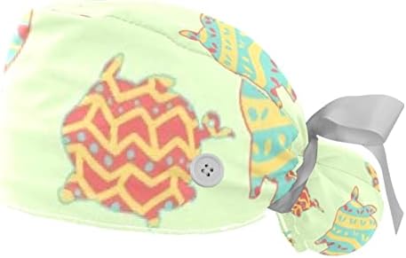 2 חבילות כובע עבודה עם כפתור לנשים ארוכות שיער מתכוונן כובעי גב אלסטי