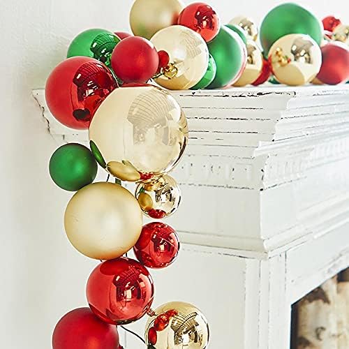 RAZ מייבא אדום ירוק וכדור זהב גל חג המולד באורך 4 מטרים