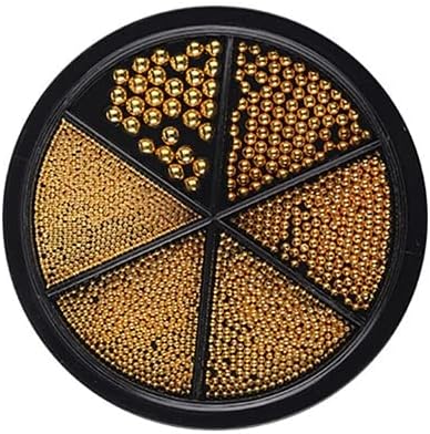 6 רשתות / תיבת נייל אמנות קישוטי עשה זאת בעצמך קוויאר חרוזים מעורב גודל זהב כסף יוקרה פניני מיני פלדה