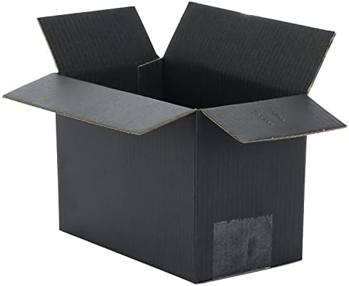 קופסאות משלוח שחורות לעסקים קטנים 25 יח ' אריזה 7.5 על 4 על 5.3 אינץ ' קופסאות מיילר גלי קרטון למתנות