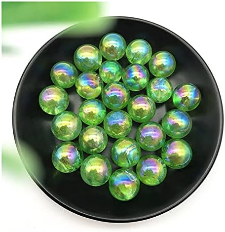Binnanfang AC216 1PC 16-19 ממ טיטניום ירוק אורה אלקטרו-מרפסת קוורץ כדורי קריסטל כדורי ריפוי אבנים טבעיות