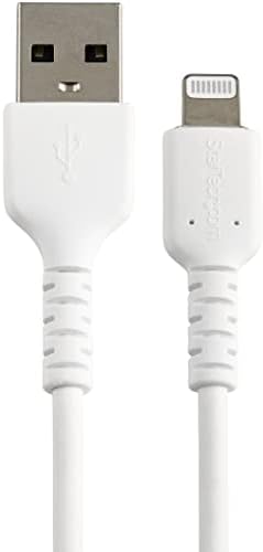 Startech.com 6 אינץ 'לבן עמיד USB -A לכבל ברק - סיבי ארמיד מחוספסים כבדים מחוספסים מסוג A To To Thrager/Sync