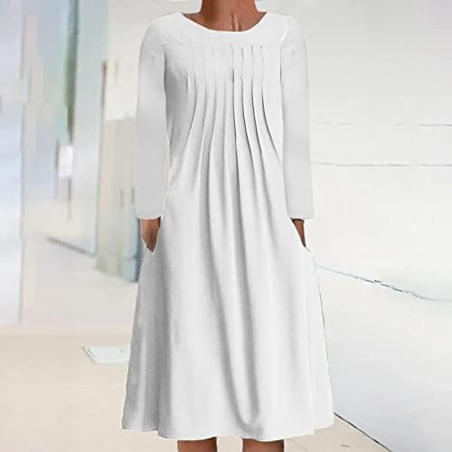 סתיו שמלה מזדמן לנשים אופנה פרחוני הדפסה ארוך שרוול צוות צוואר חולצה שמלות נדנדה אונליין קפלים שמלה