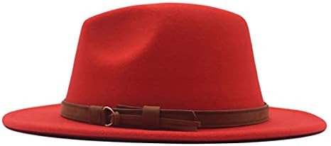פנמה חגורה קלאסית פדורה כובע צמר כובע תקליטון רחב אבזם מכסי בייסבול נשים AH0289 M