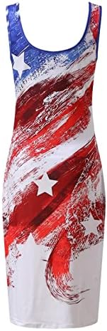 4 ביולי סקסי שמלה לנשים קיץ בגד גוף מיני שמלת ארהב דגל סקופ צוואר קאמי שרוולים קוקטייל המפלגה שמלה