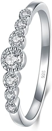 טבעת כסף סטרלינג 925 בורואו, טבעת זרקוניה מעוקבת טבעת נישואין אירוסין