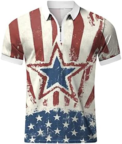 4 ביולי חולצות לגברים, 4 ביולי פטריוטי גברים פולו חולצות אופנה גולף חולצות אמריקאי דגל עיצוב