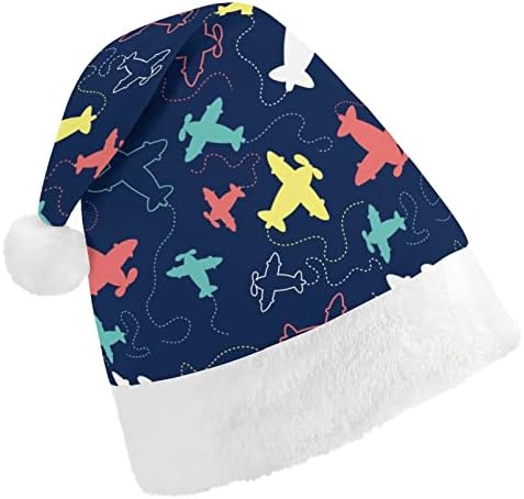 מטוס דפוס חג המולד כובע רך קטיפה סנטה כובע מצחיק כפה עבור חג המולד לשנה חדשה חגיגי מפלגה