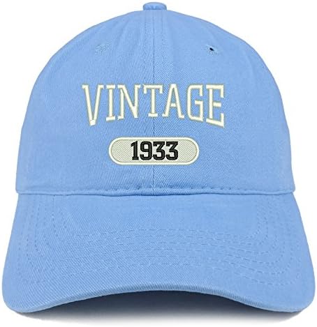 חנות הלבשה אופנתית וינטג '1933 רקומה יום הולדת 90 כובע כותנה מתאים