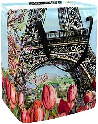 בגדי סל פריז אייפל מגדל טוליפ פרח גדול אחסון סל אחסון סל בגדי כביסת צעצוע אחסון סל