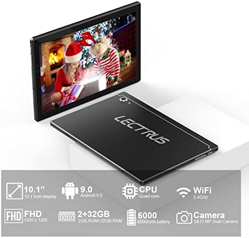 טאבלט Lectrus 10 אינץ 'אנדרואיד 10, אוקטה ליבת, 3GB+32GB אחסון, טבליות Wi-Fi של 5G/2.4G, מחשב