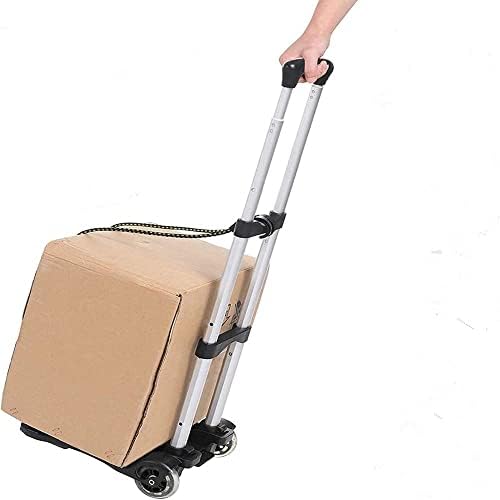 עגלת מזוודות ניידת עם גלגלים וכבל בנג ' י לשימוש אישי, נע, נסיעות וקניות