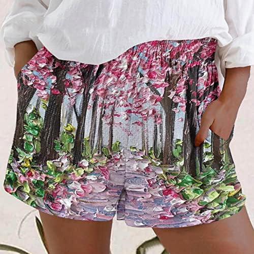 מכנסיים קצרים של ווקאצ'י יוגה לנשים, מכנסיים חמים בוהו סקסית מכנסיים קצרים פרחים קיץ מותניים גבוהים