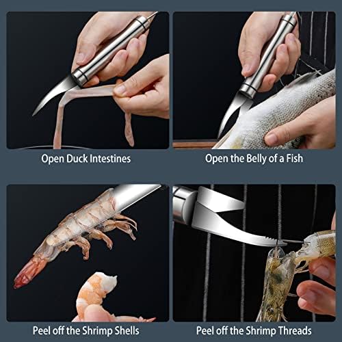 כלים של פירות ים 3 חלקים מסיר דגים מסיר שרימפס Deveiner Pealer Peeler Fish Fish Finzers לניקוי קל