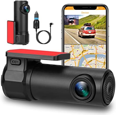 קדמת Dash Cam Front, מובנית ב- WiFi ותנועת תנועה ובקרה קולית מצלמות DASHS כפולות למכוניות, מצלמת מקף חכם