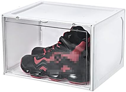 קופסת נעליים קדמית של UFFD, קופסת נעליים מפלסטיק הניתנת לערימה עם דלת ברורה, כתיבת אחסון נעליים ותיבת נעליים