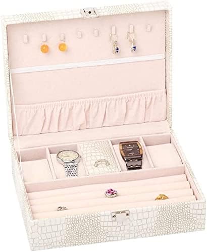 Qiaonnai ZD205 PU עור רב שכבתי עגילי תיבת תכשיטים תכשיטים תכשיטים תכשיטים תכשיטים ניידים תצוגת תכשיטי