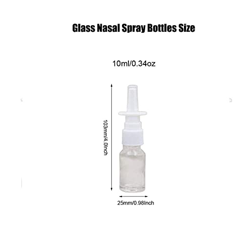 6 יחידות 10 מיליליטר/0.34 עוז ריק ברור זכוכית תרסיס לאף בקבוק סיר עם ערפל דק מרססי מרססי משאבת
