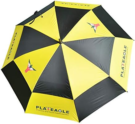 כפול ניילון חופה גולף מטרייה נגד אולטרה סגול מאוורר חופה פיברגלס מסגרת, אוטומטי פתוח, גדול גולף נגד