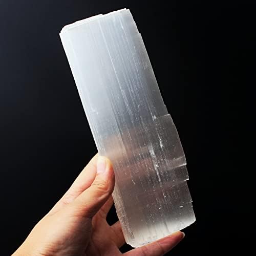 Binnanfang AC216 1PC 150-160 ממ טבעי לבן גבס סלניט סלניט ריפוי קריסטל שרביט דגימה מינרלית מחוספסת