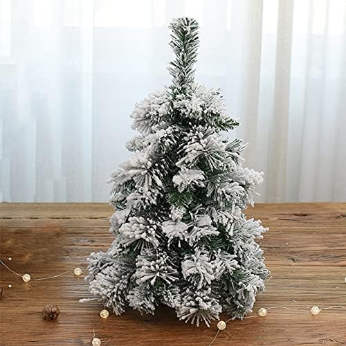 NZXVSE שלג מלאכותי נוהר עץ חג מולד, עץ אורן חג המולד שלג בגודל 12 אינץ 'עם מעמד עץ, חג המולד עץ מלא