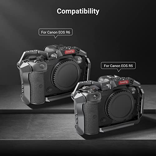 כלוב מצלמה של Smallrig עבור Canon EOS R5 ו- R6+HDMI ו- USB-C מהדק כבל