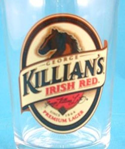 מודן קיליאנים אירי אדום ליטר זכוכית עם לייזר חרוט לוגו / סט של 2 משקפיים