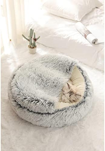 חורף 2 ב 1 מיטת חתול עגולה בסגנון 8 - מיטת כלב סופגנייה - בית מיטת כרית מחצלת לכלב אספקת חיות מחמד לעיצוב הבית
