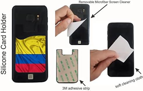 עיצוב דגל קולומביה - Silicone 3M דבק כרטיסי אשראי נתיב ארנקים לאייפון/Galaxy Android תיקי טלפון