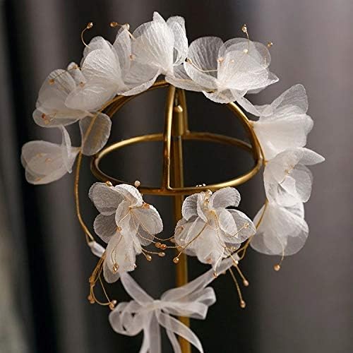 יפה משי חוט פרח סרט חלומי עגילי חיצוני סגנון חתונה שיער אביזרי כלה