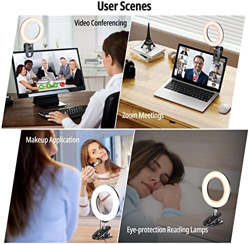 תאורת איקאוס להקלטת וידאו, תאורת סלפי עם קליפ למחשב, תאורת ועידה לפגישת זום, תאורת וידאו לד למצלמת רשת,