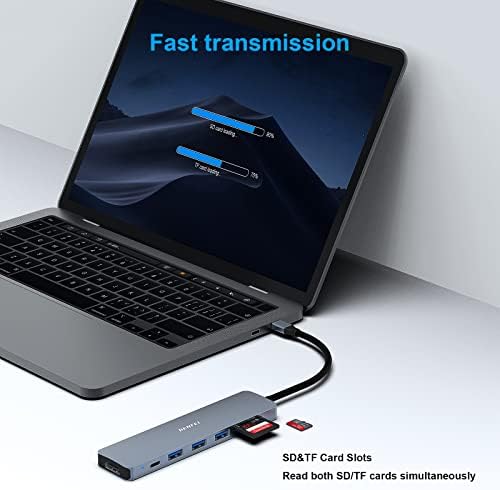 Benfei USB C Hub, 4K HDMI, SD ו- Micro SD קורא כרטיסי SD, 3 USB 3.0, USB Type-C משלוח חשמל, תואם ל- MacBook Pro