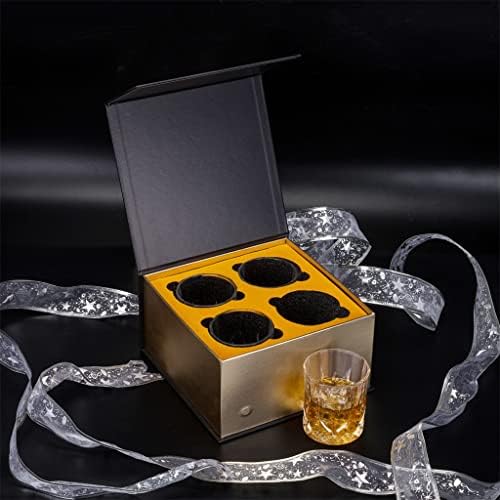 כוסות ויסקי Thykl 300 מל/10oz כוס זכוכית סלע עם קופסת מתנה לוויסקי בורבון סקוטש