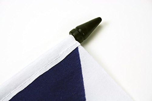 דגל AZ דגל שולחן מונאקו דגל 5 '' x 8 '' - Monégasque - דגל שולחן מונאקנס 21 x 14 סמ - מקל פלסטיק שחור ובסיס
