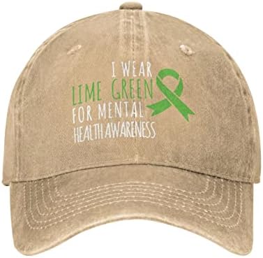 אני לובש ירוק סיד למודעות לבריאות הנפש קאובוי כובע בייסבול גברים נשים קלאסיות מתכווננות כובע בייסבול