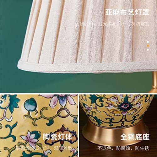 Zhaolei קרמיקה מנורה מיטה מנורה לסלון ספה בגודל גדול ושולחן שולחן שולחן פינת תה חדר רטרו חם