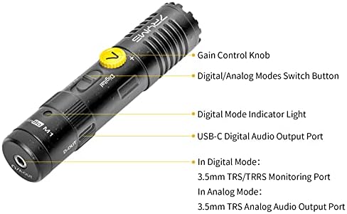 Minbo M1 Mini Cardioid Combenser Microphone On-Camera MIC דיגיטלי ואנלוגי מצבים כפולים בזמן אמת ניטור